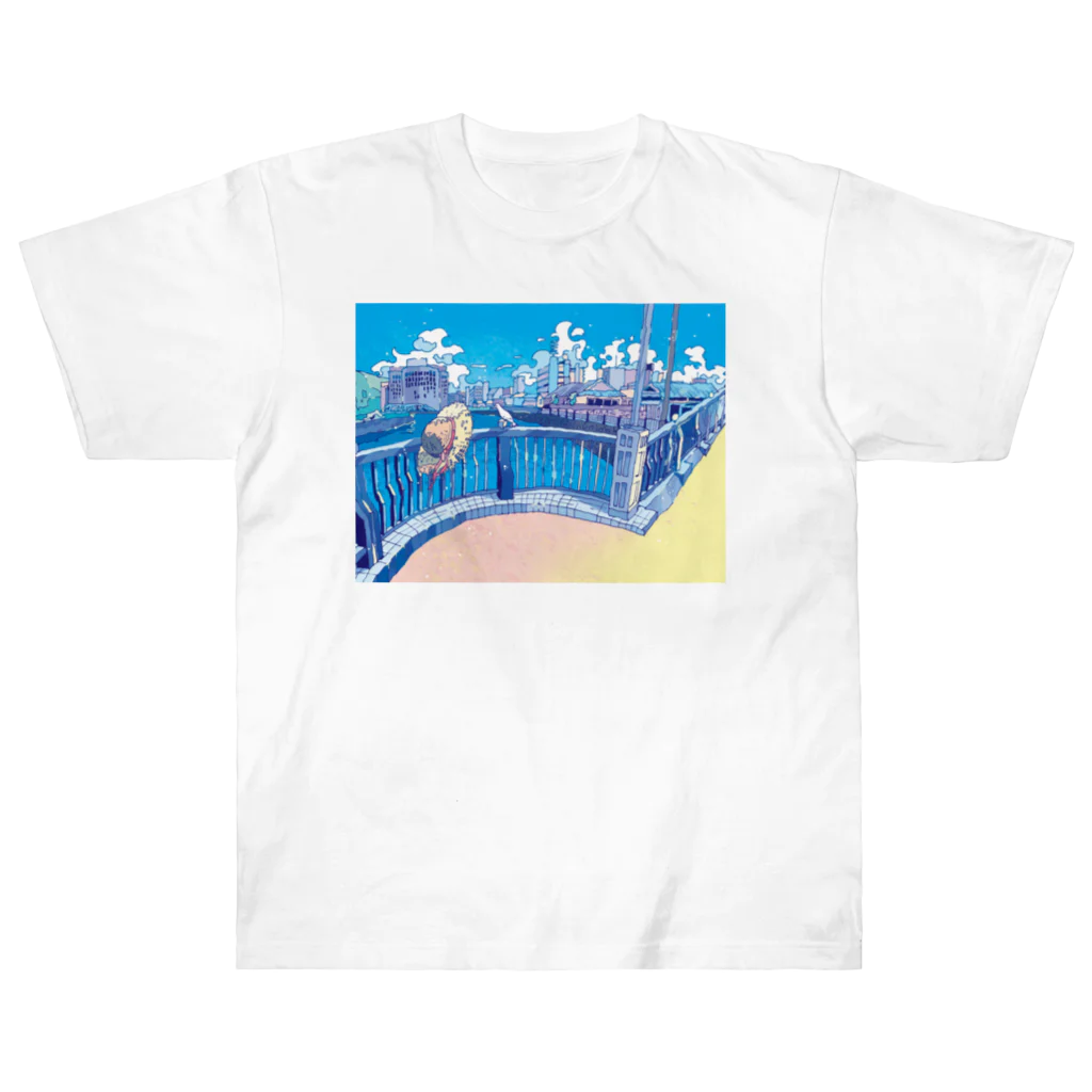 Saigetsuの【夏の忘れ物】/長崎の風景 ヘビーウェイトTシャツ