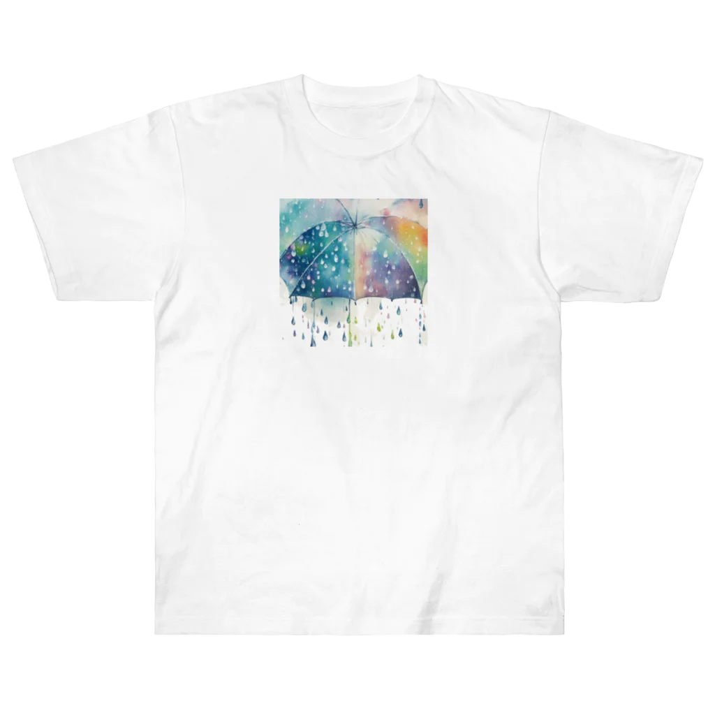 ぽけの水彩風雨の風景 Heavyweight T-Shirt