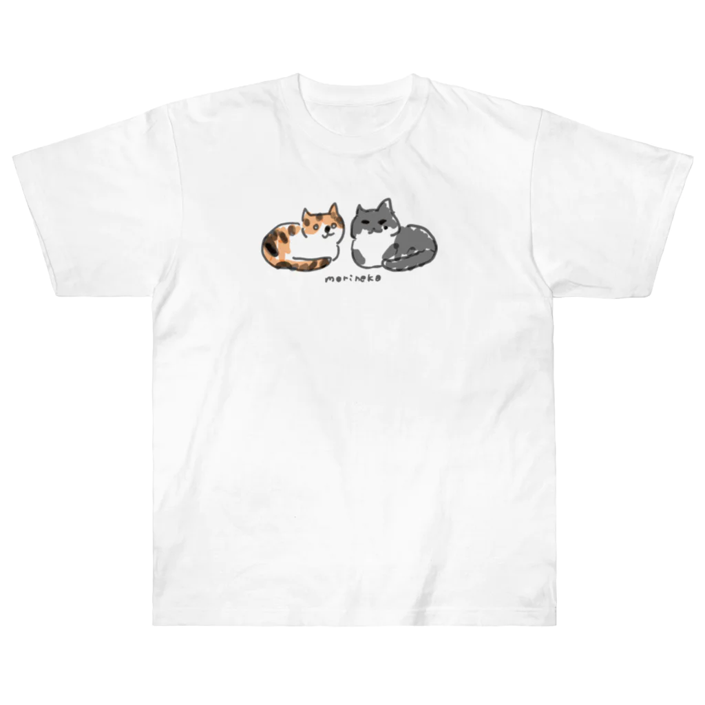 保護ねこカフェ もりねこのふたばちゃん&べべちゃん ヘビーウェイトTシャツ