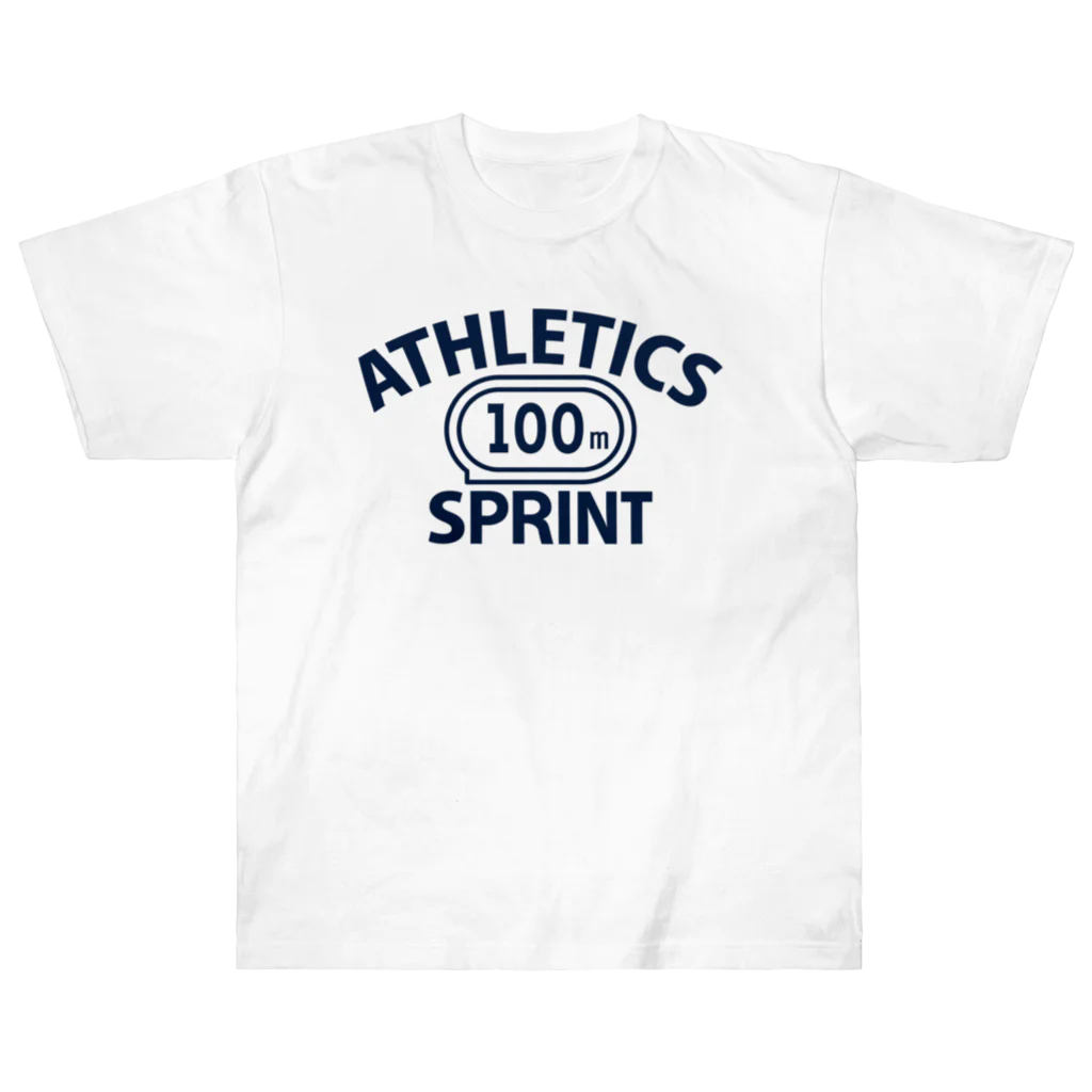 sports_tower スポーツタワーの100メートル競走・短距離走・陸上競技・トラック種目・デザイン・Tシャツ・陸上部・男子・女子・ジュニア・入賞・有力・確実・候補・有望・応援・精神力・集中力・日本人・陸上魂・100m走 ヘビーウェイトTシャツ