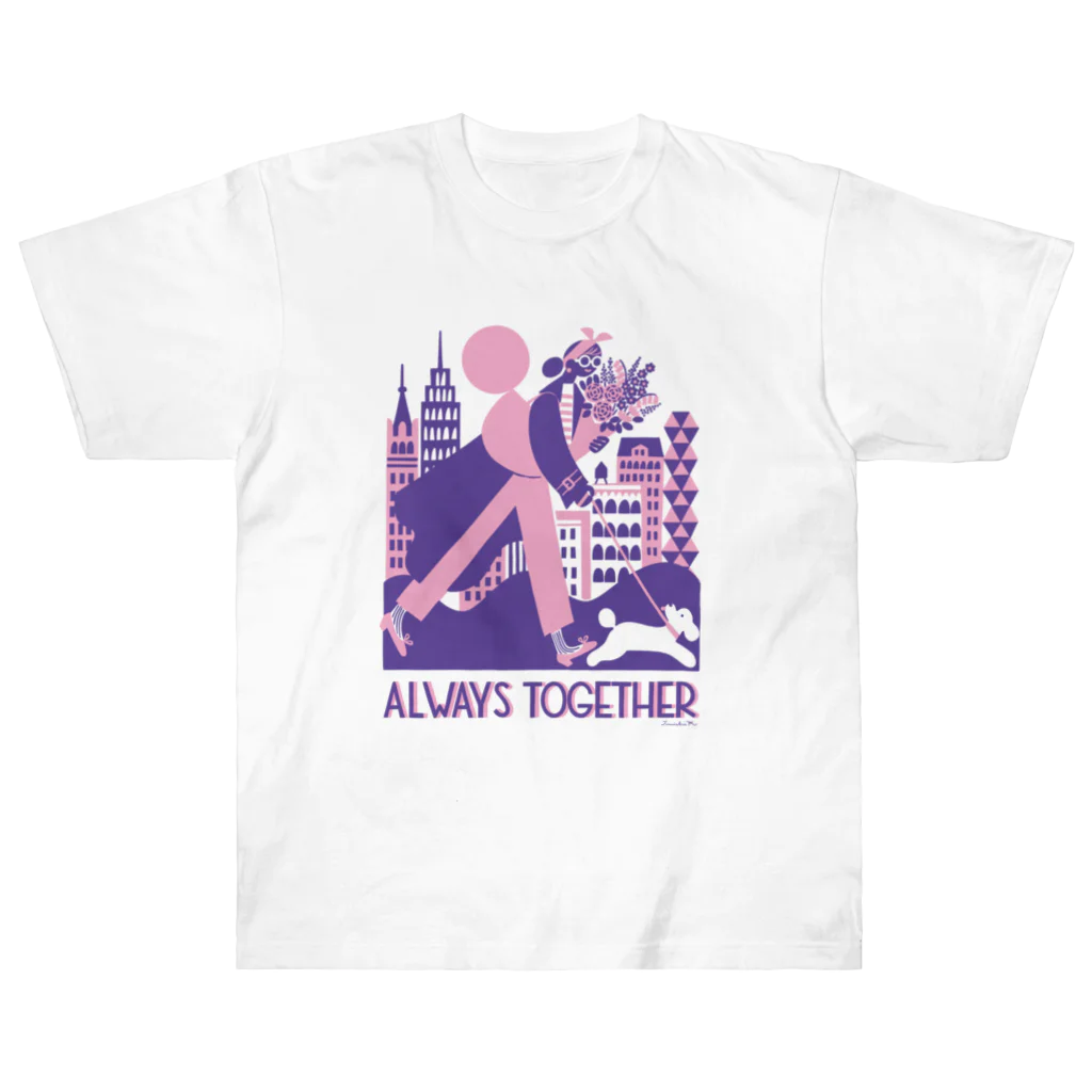 岸 潤一 / イラストレーターのALWAYS TOGETHER Heavyweight T-Shirt