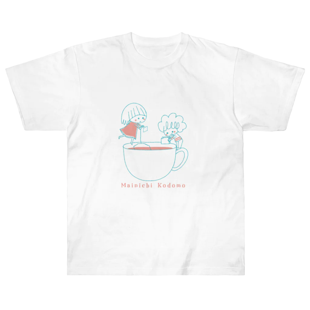 spicemachine-shopのMainichi kodomo black tea ヘビーウェイトTシャツ