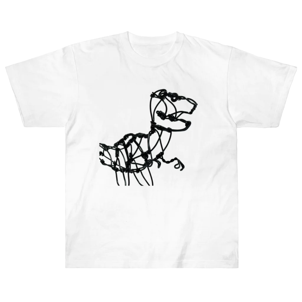 かぷかぷショップの【針金細工】大きい恐竜のグッズ ヘビーウェイトTシャツ