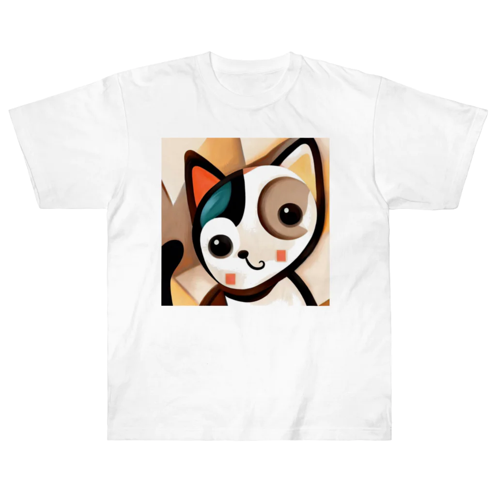 T2 Mysterious Painter's ShopのMysterious Cat ヘビーウェイトTシャツ