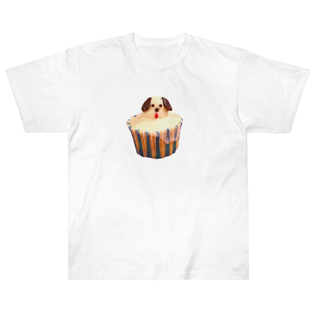 Maison terrierのカップケーキ犬 ヘビーウェイトTシャツ