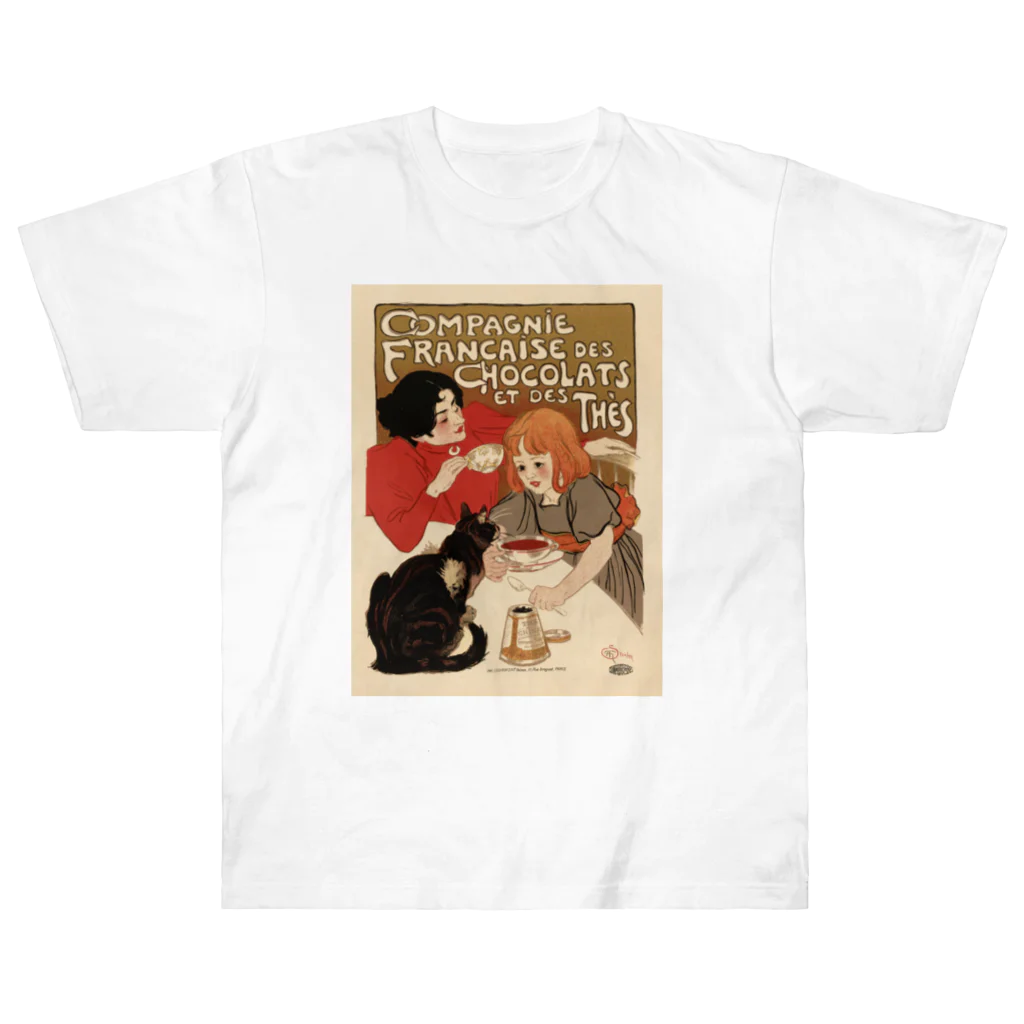 世界美術商店のチョコレートと紅茶のフランス商会 / French Company of Chocolates and Teas ヘビーウェイトTシャツ