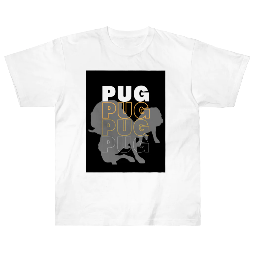 INULAVITAのPug silhouette ヘビーウェイトTシャツ