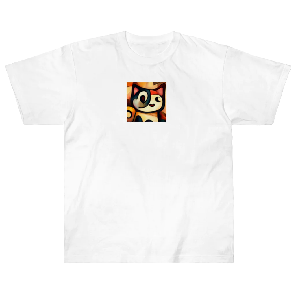 T2 Mysterious Painter's ShopのMysterious Cat Heavyweight T-Shirt