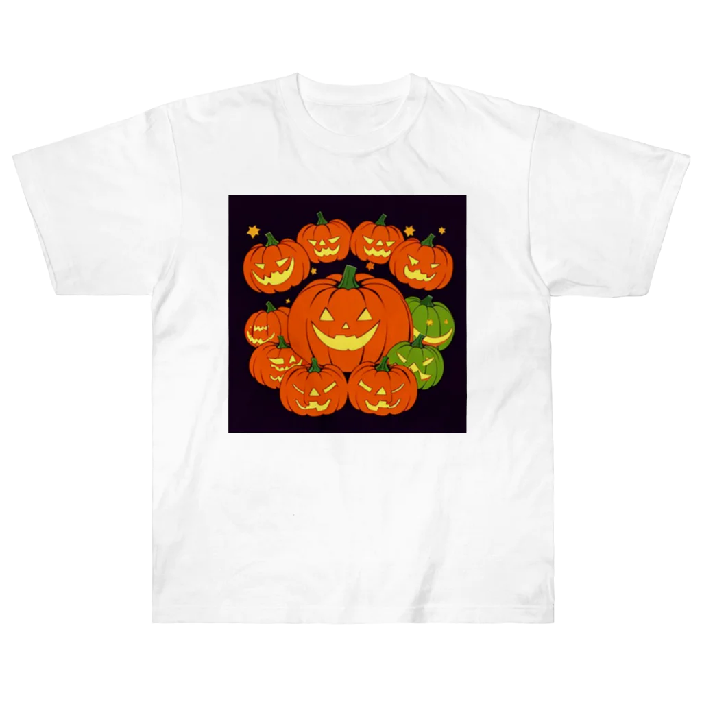 にょんのTシャツ屋さんのかぼちゃのランタンパーティー Heavyweight T-Shirt
