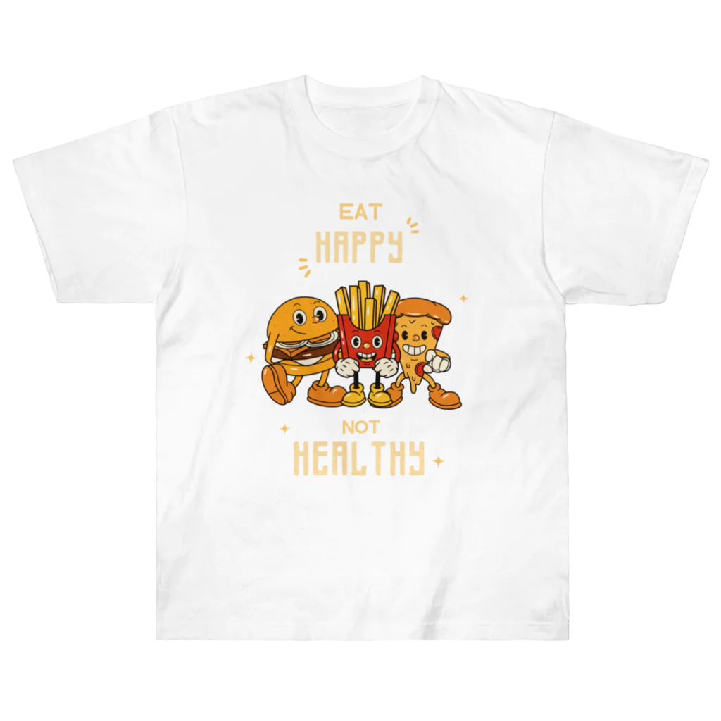 jamfish_goodiesのEAT HAPPY Heavyweight T-Shirt