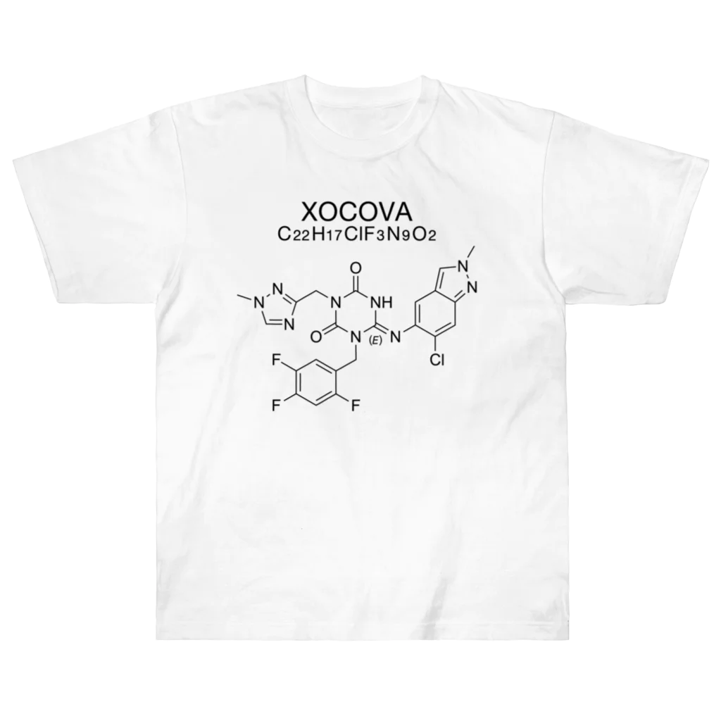 DRIPPEDのXOCOVA C22H17ClF3N9O2-ゾコーバ-(Ensitrelvir-エンシトレルビル-) ヘビーウェイトTシャツ
