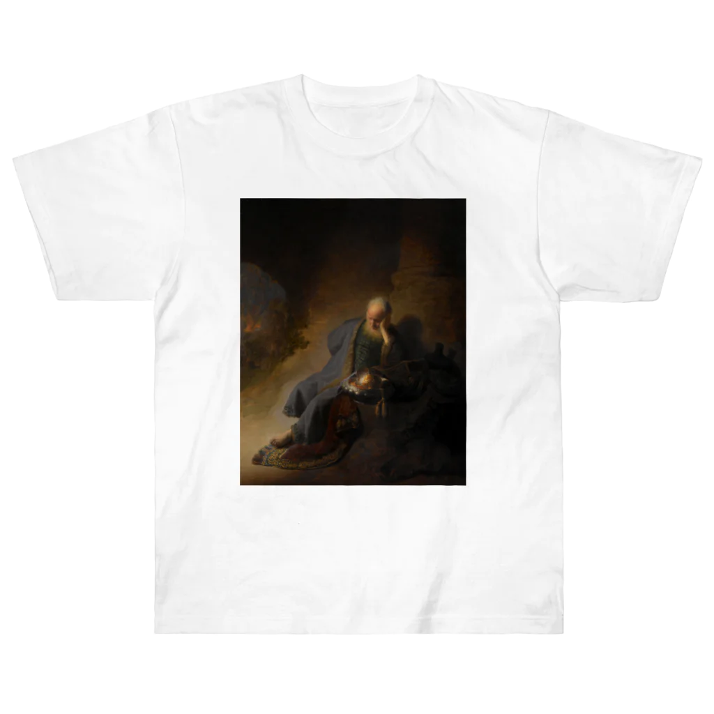 世界美術商店のエルサレムの滅亡を嘆くエレミヤ /  Jeremiah Lamenting the Destruction of Jerusalem Heavyweight T-Shirt