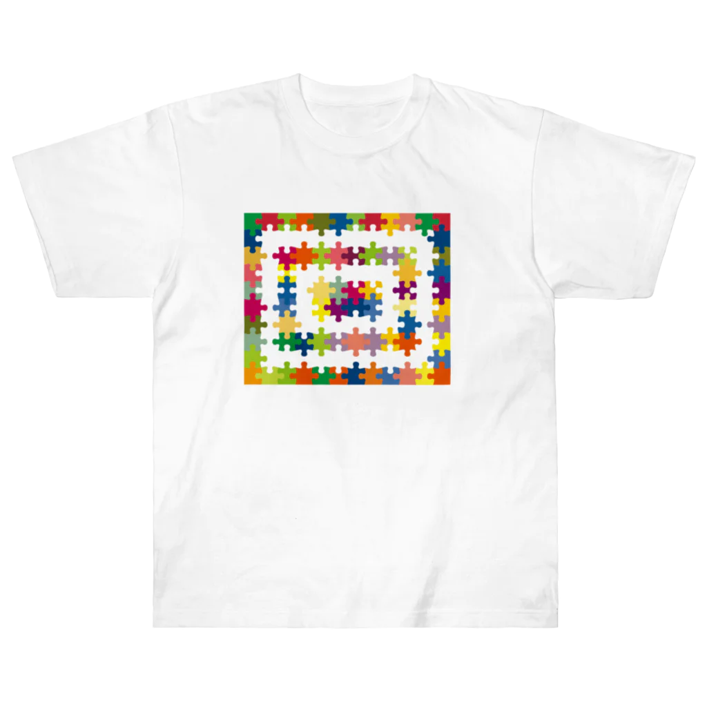 MtDesignShopのパズル(カラフルなフレーム風) ヘビーウェイトTシャツ