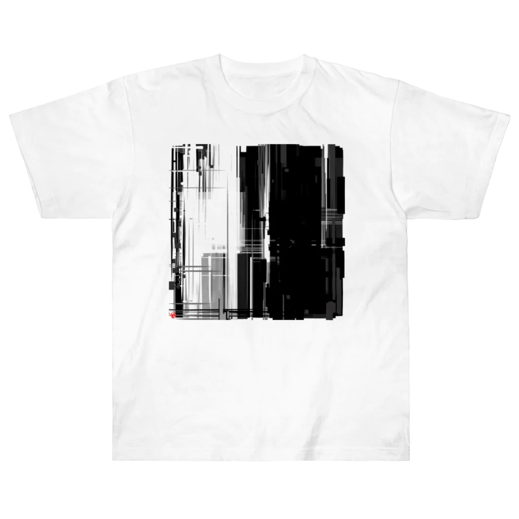 【松】黒金アートこぎん和紙和柄の96002 ヘビーウェイトTシャツ