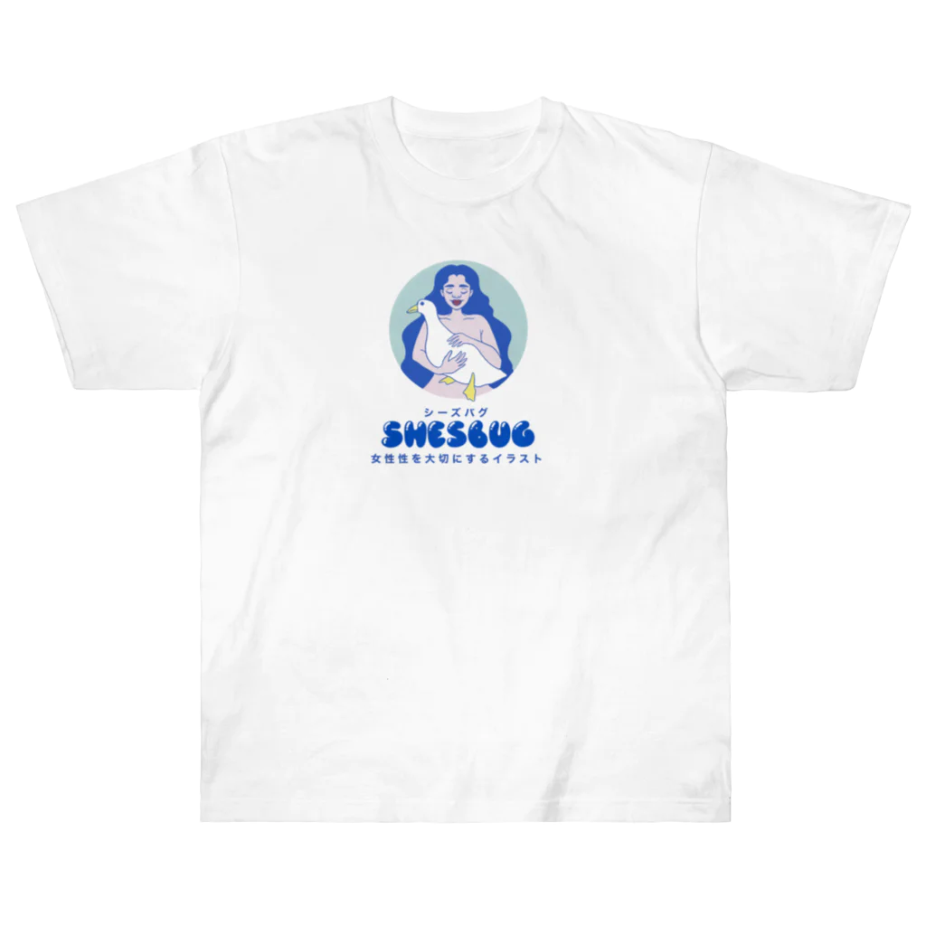 shesbugのshesbug logo ヘビーウェイトTシャツ
