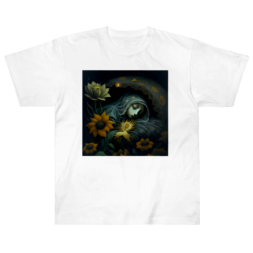 LunaNocturneの花の美しさと少女の儚さが、幻想的な世界を彩る。 Heavyweight T-Shirt