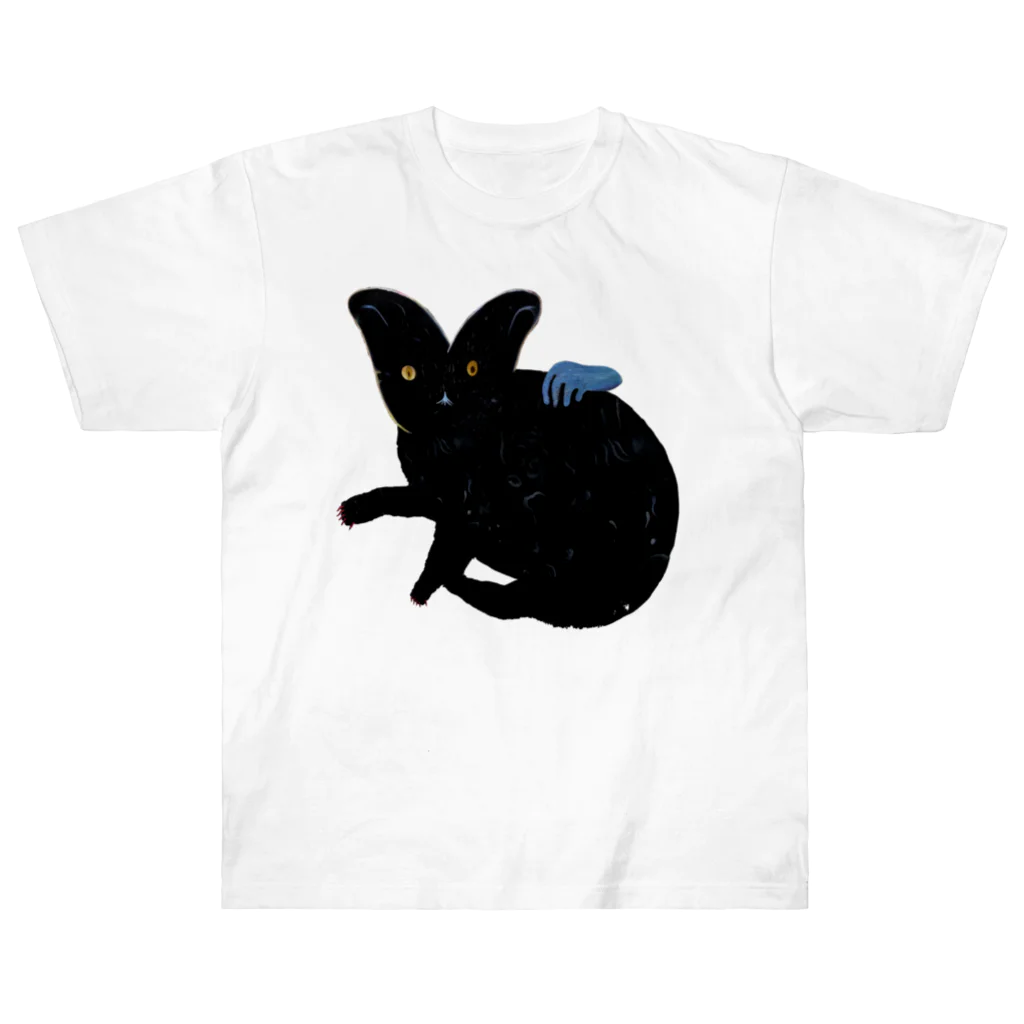 野口清村 / Noguchi Shimuraの撫で猫 ヘビーウェイトTシャツ