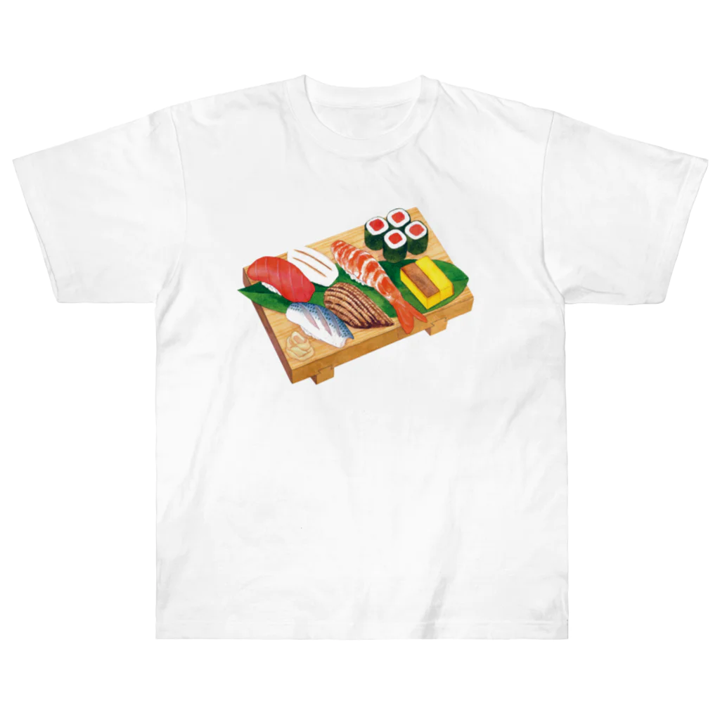 Miho MATSUNO online storeのEdo-style sushi (usu. nigirizushi) Heavyweight T-Shirt