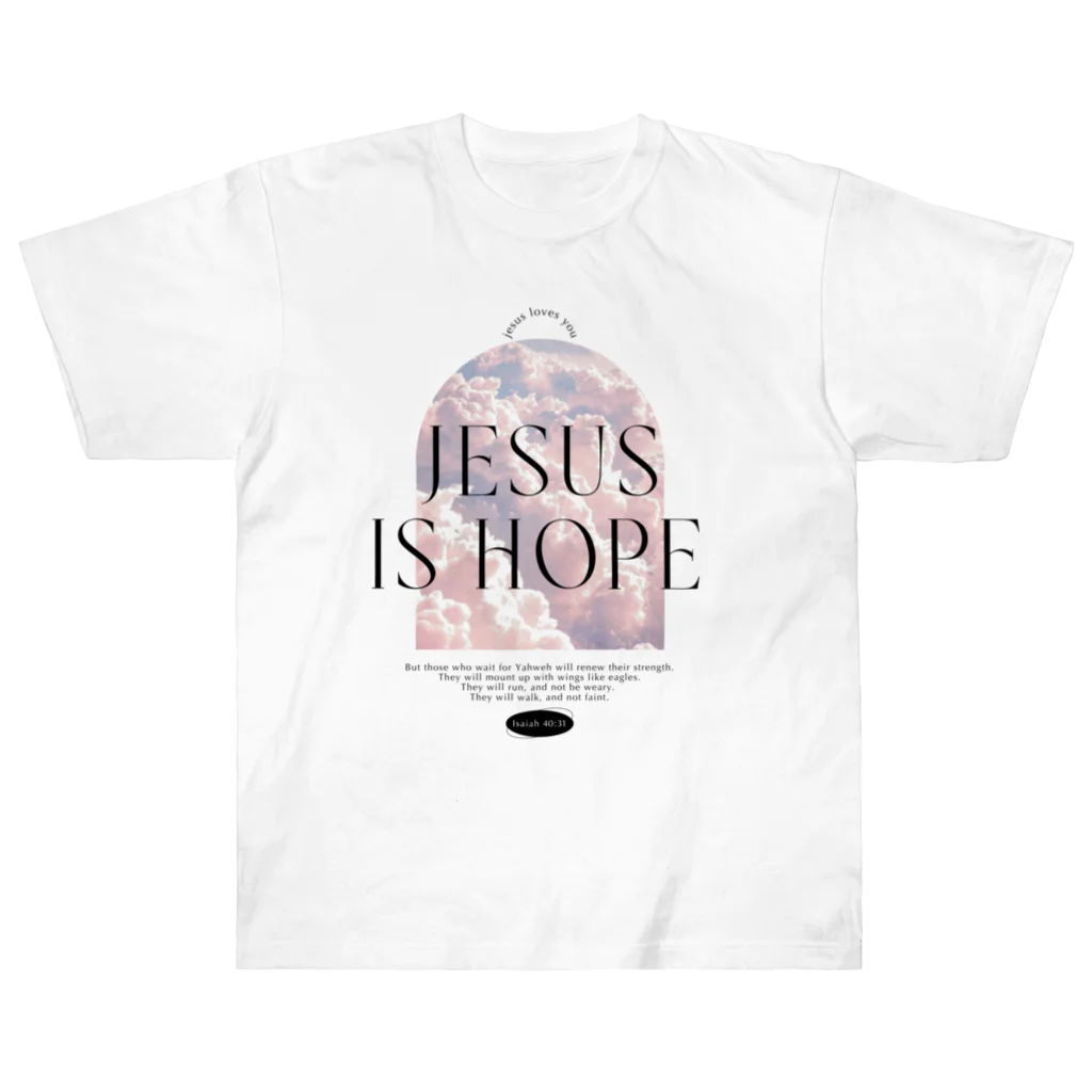 jeje-roomのIsaiah 40:31（PINK) ヘビーウェイトTシャツ