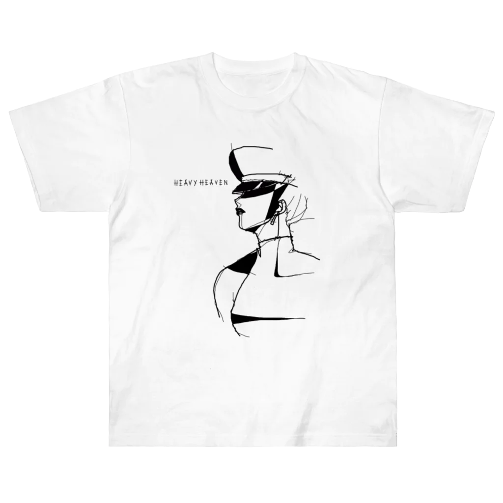 ツガイツツのヘビーヘヴン3 ブラック　HEAVY HEAVEN　ワイヤーアート Heavyweight T-Shirt