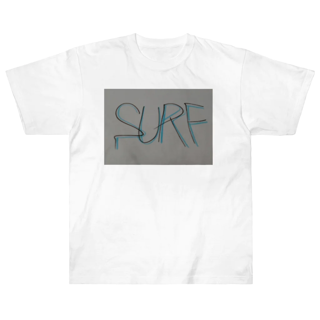 SURF810のSURF 文字(青影) Heavyweight T-Shirt