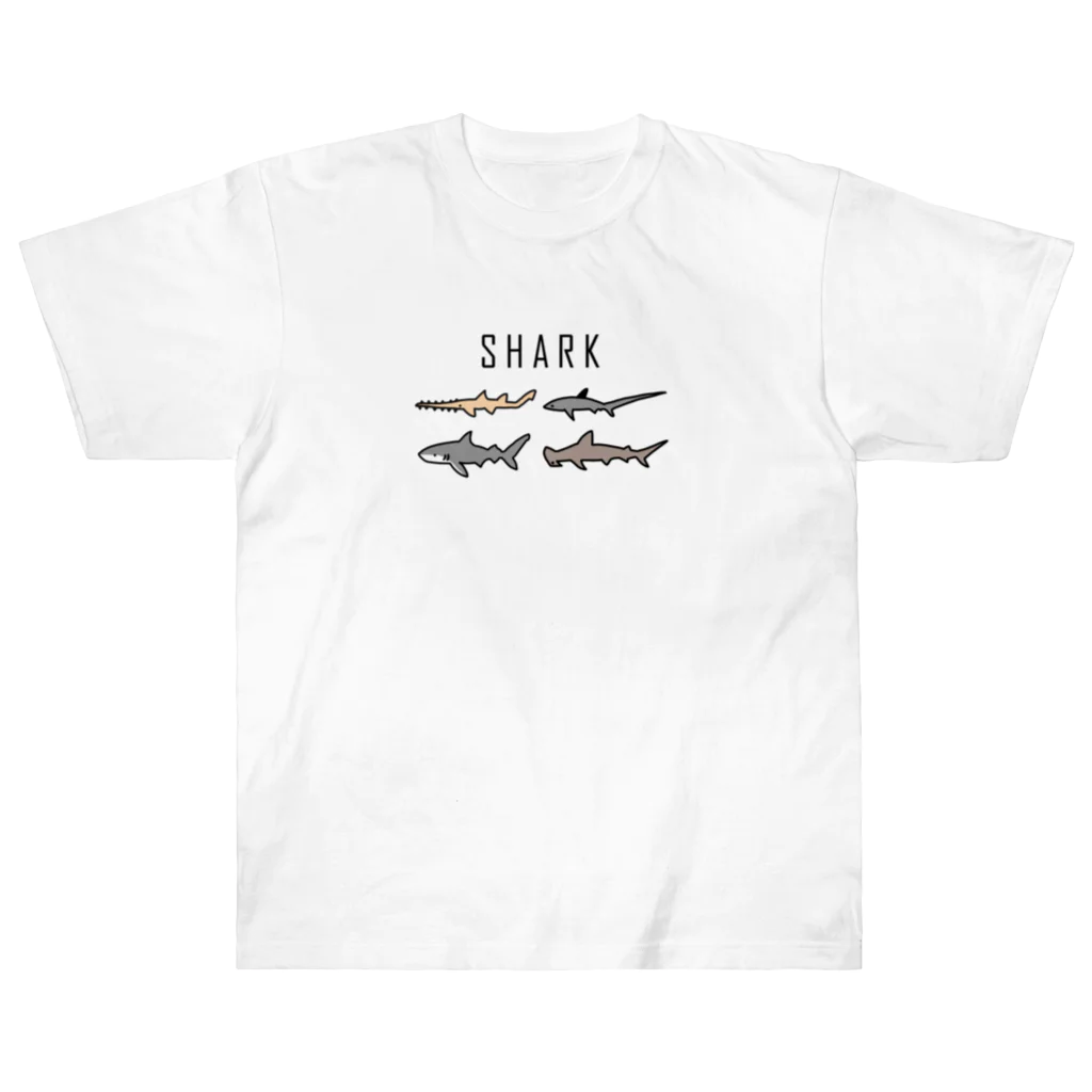 めーちゃん🐠ゆるいおさかなのサメ（SHARK） ヘビーウェイトTシャツ