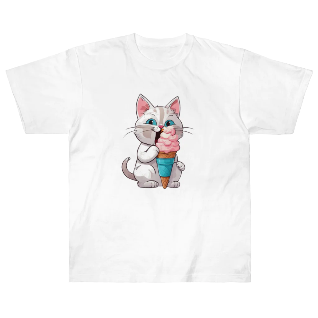 マッスルショッピングのもふもふでかわいい猫 ヘビーウェイトTシャツ