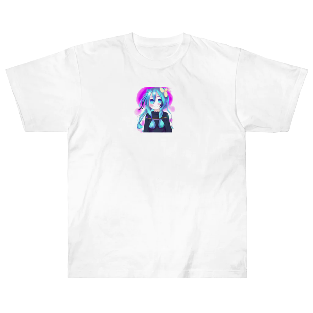 ttsststtttttの可愛いボーカロイド風の女の子 ヘビーウェイトTシャツ