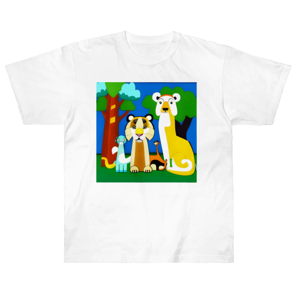 にゃんこショップのレインボーアニマル Heavyweight T-Shirt