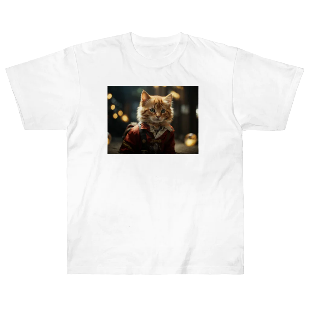 🔥AI art shop🔥のアニメの世界の子猫 ヘビーウェイトTシャツ