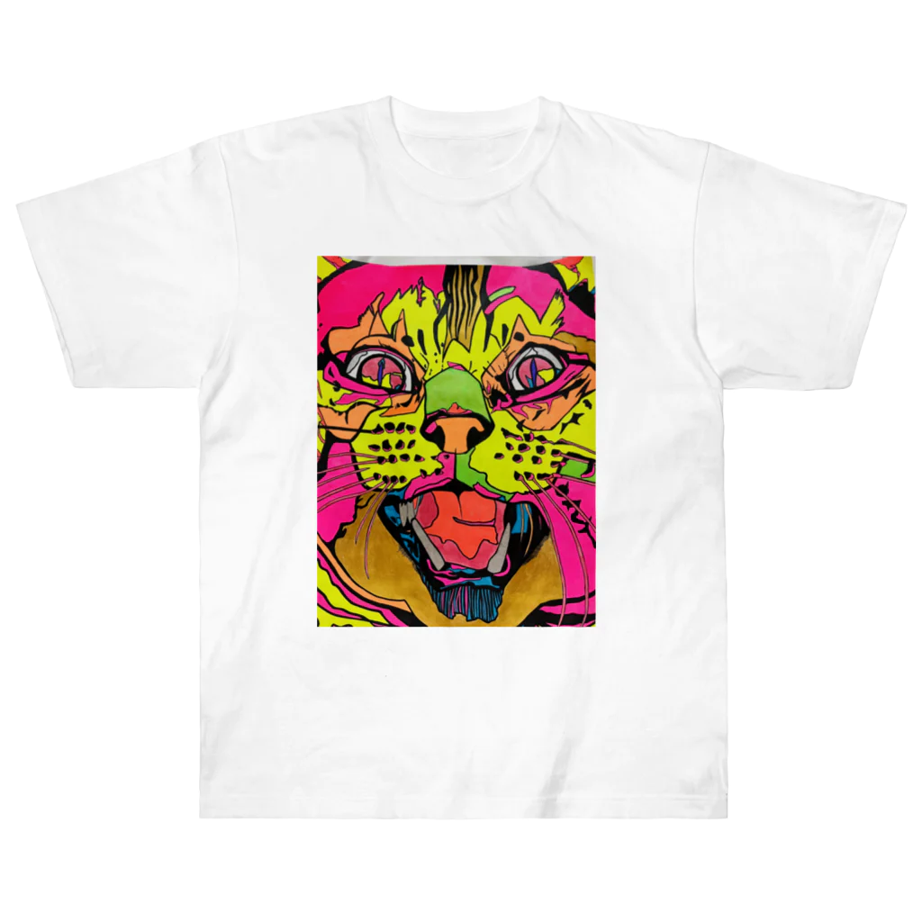 動物絵 Jamanakocic storeの猫 カラフルアイテム ヘビーウェイトTシャツ