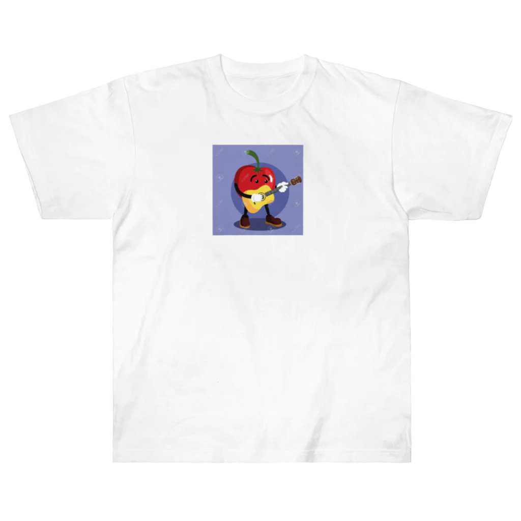 satomatoのイラストのギターを弾くトマトくん Heavyweight T-Shirt