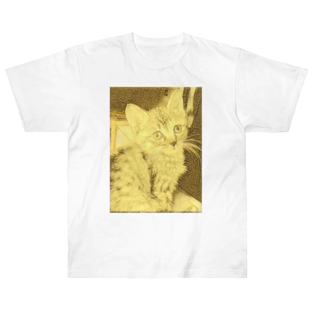 金色猫のキラキラネコ Heavyweight T-Shirt