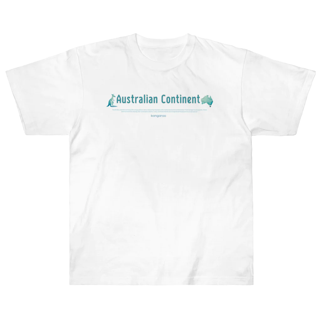 Yaya-rrのオーストラリア大陸とカンガルー ヘビーウェイトTシャツ