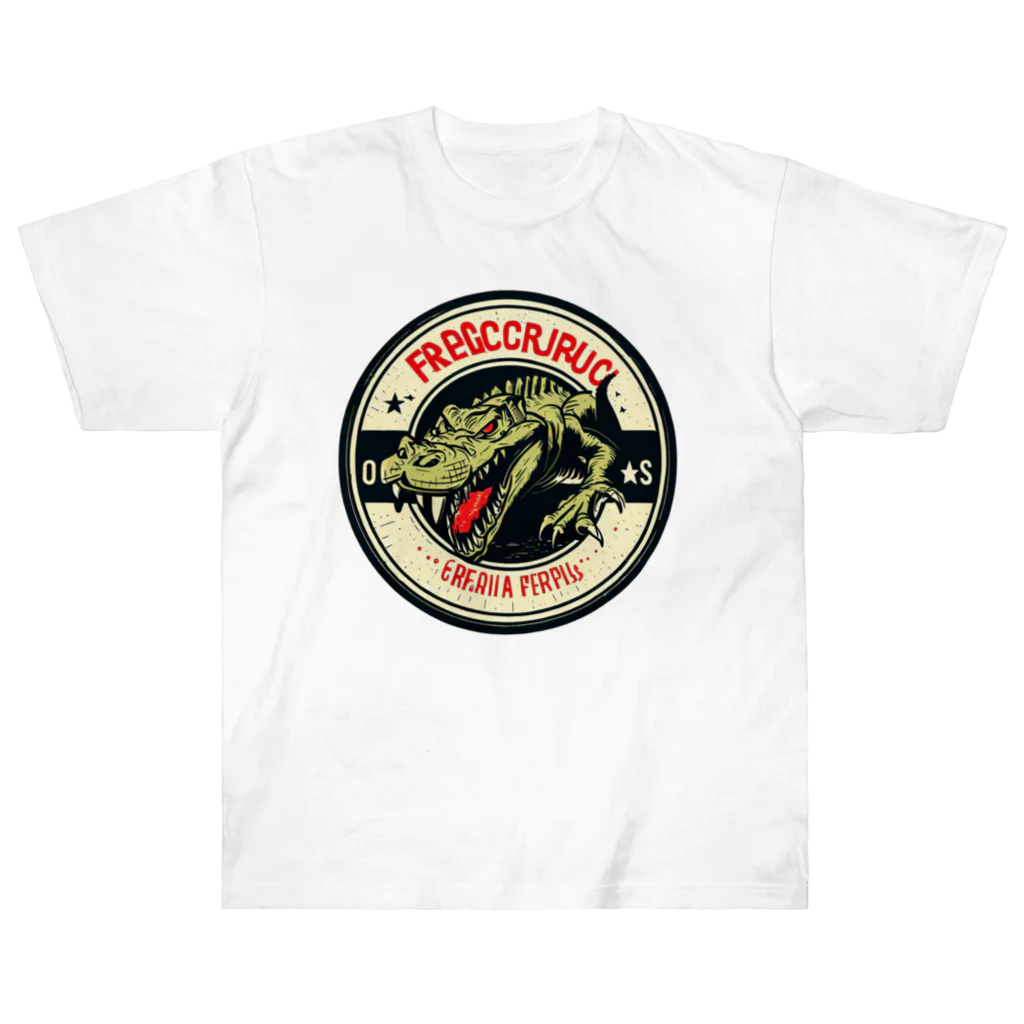 スバルSUZURI店のferocious crocodile 03 ヘビーウェイトTシャツ