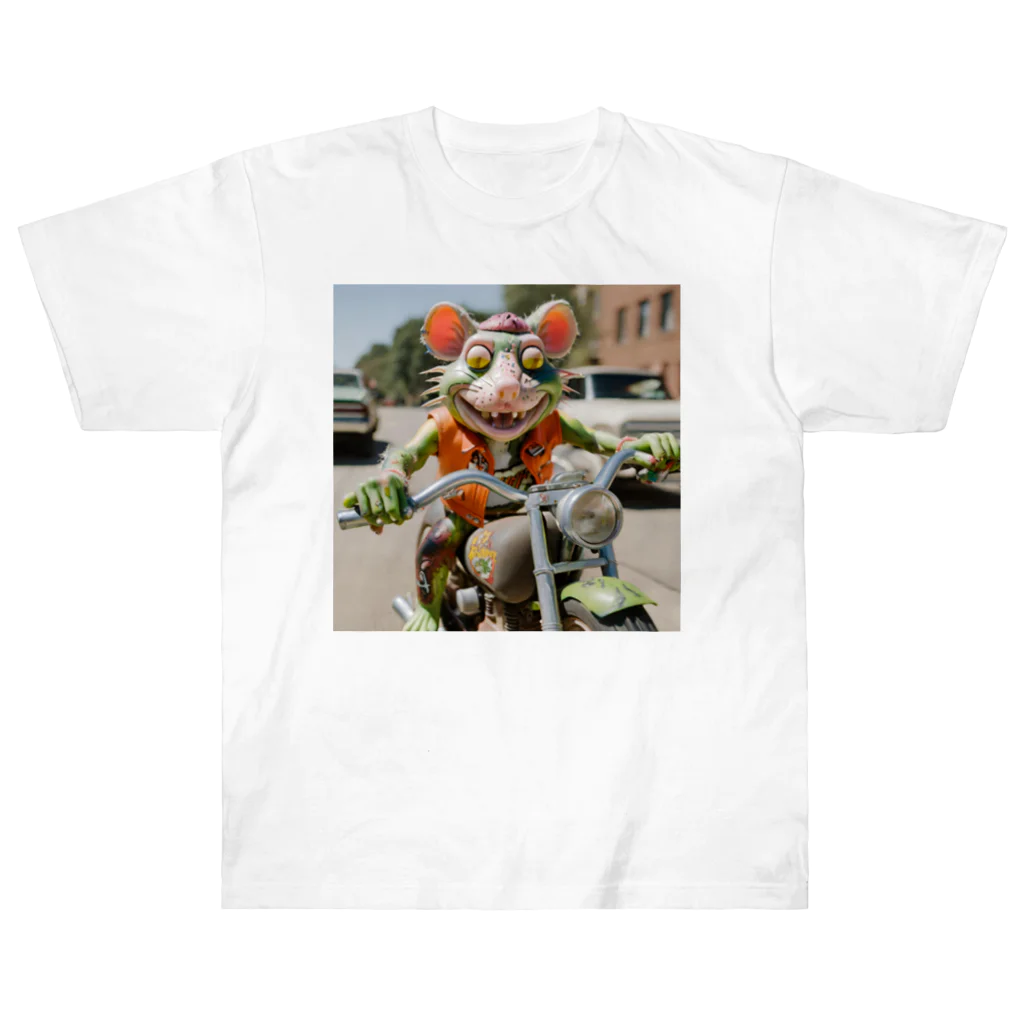 kuri_AMERICANのバイクに乗ったラットフィンク ヘビーウェイトTシャツ