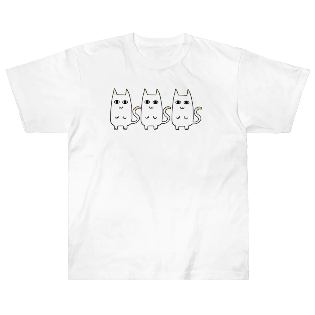 蓮の咲く場所の壁画みたいなネコ   Heavyweight T-Shirt