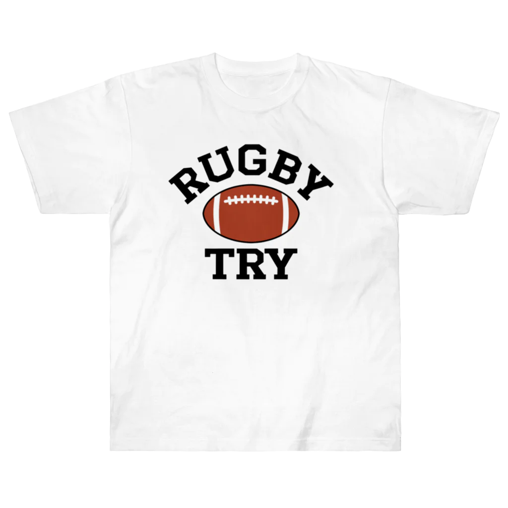 sports_tower スポーツタワーのラグビー・RUGBY・グッズ・デザイン・楕円形ボール・イラスト・スポーツ・Tシャツ・男子・女子・かっこいい・かわいい・選手・ラガーマン・インゴール・ラグビーユニオン・ラグビーリーグ Heavyweight T-Shirt