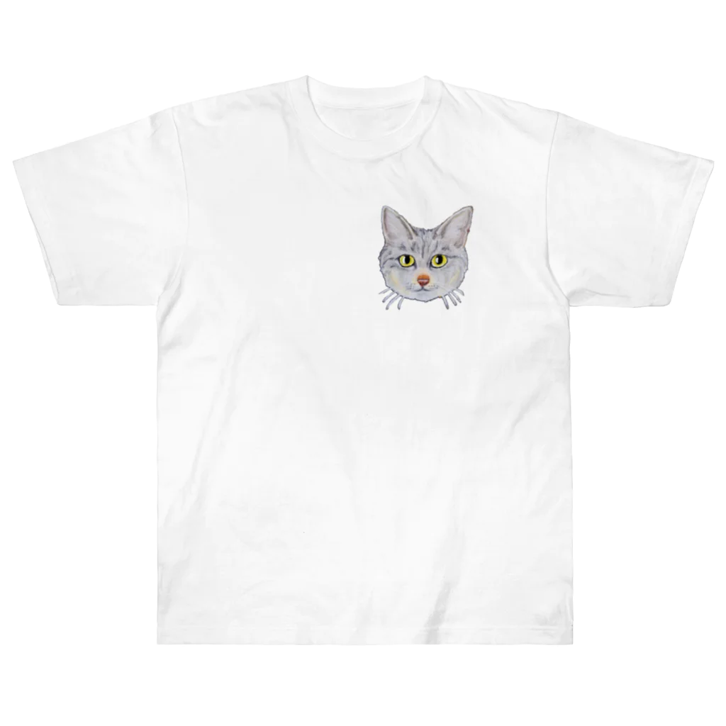 れいにゃん堂&れいにゃあ～と😺のチョークアートのキジトラ猫😸 Heavyweight T-Shirt