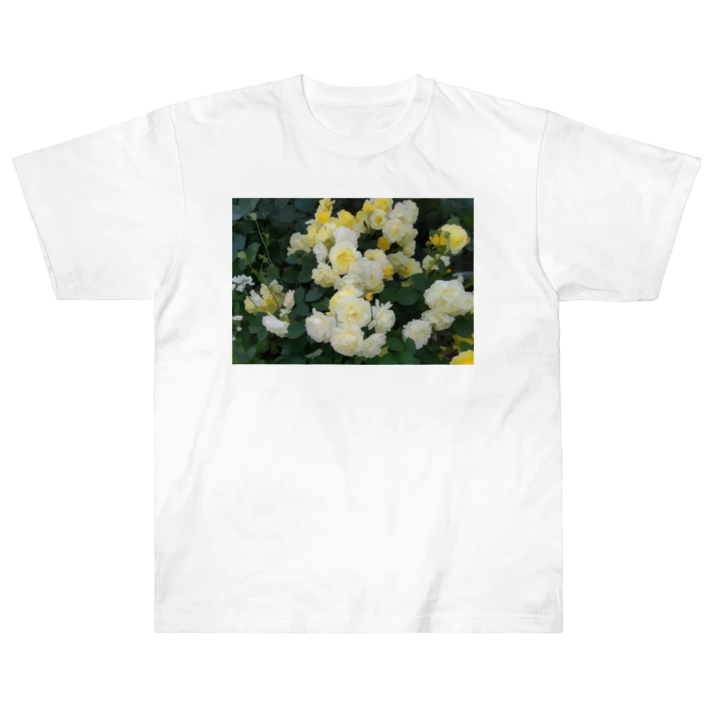 bitpiyoの黄色い薔薇の花 Heavyweight T-Shirt