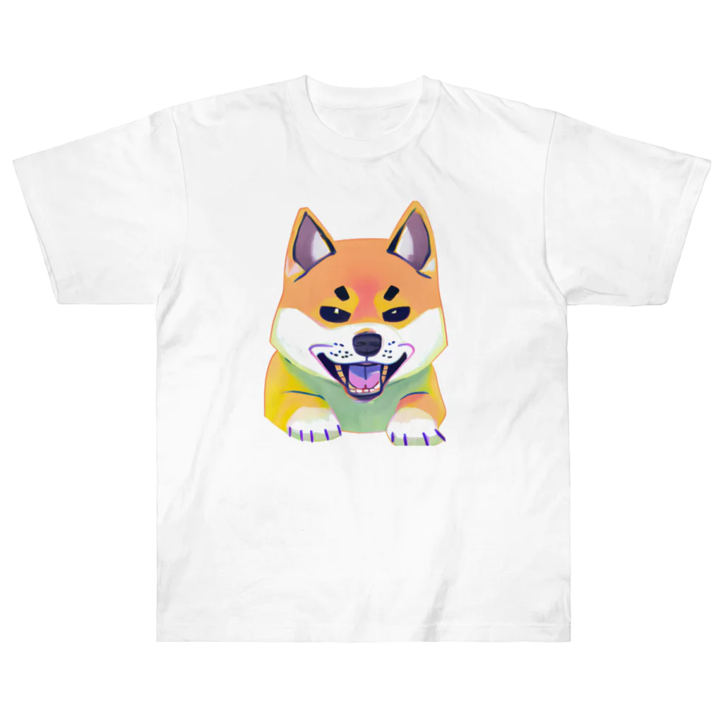 POP BLUE ショップのかっこいい柴犬くん Heavyweight T-Shirt