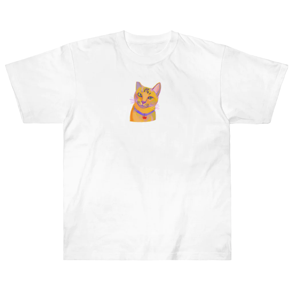 ネコフスキの鮮やかな凛々しい猫さんのイラストグッズ Heavyweight T-Shirt