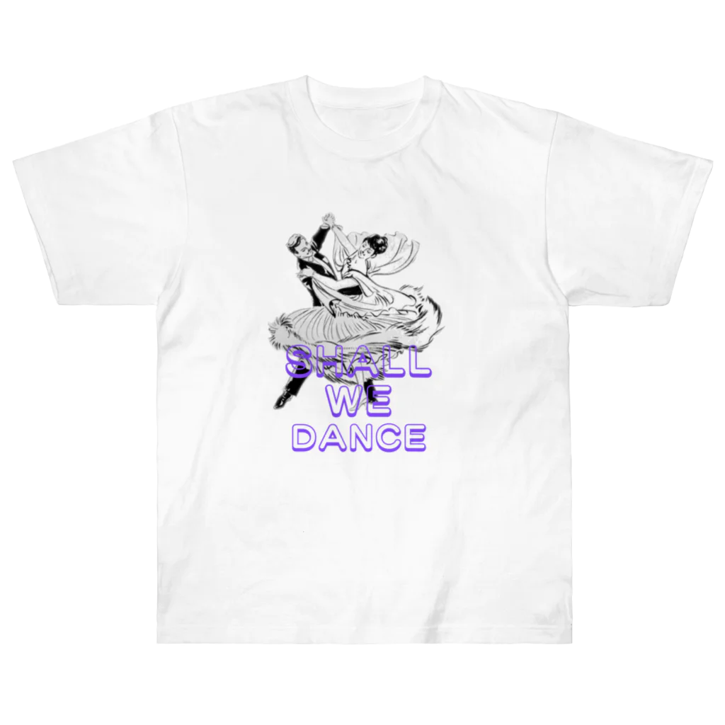 Heart-of-JapneseCultureのShal We Dance（ブルー、白抜き） Heavyweight T-Shirt