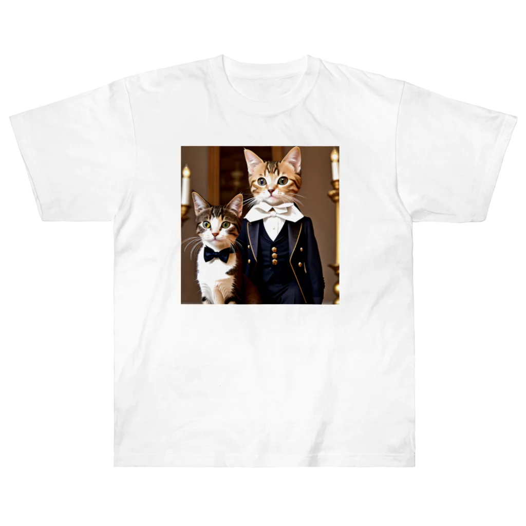 catgoodsの猫の貴族 2人連れ Heavyweight T-Shirt