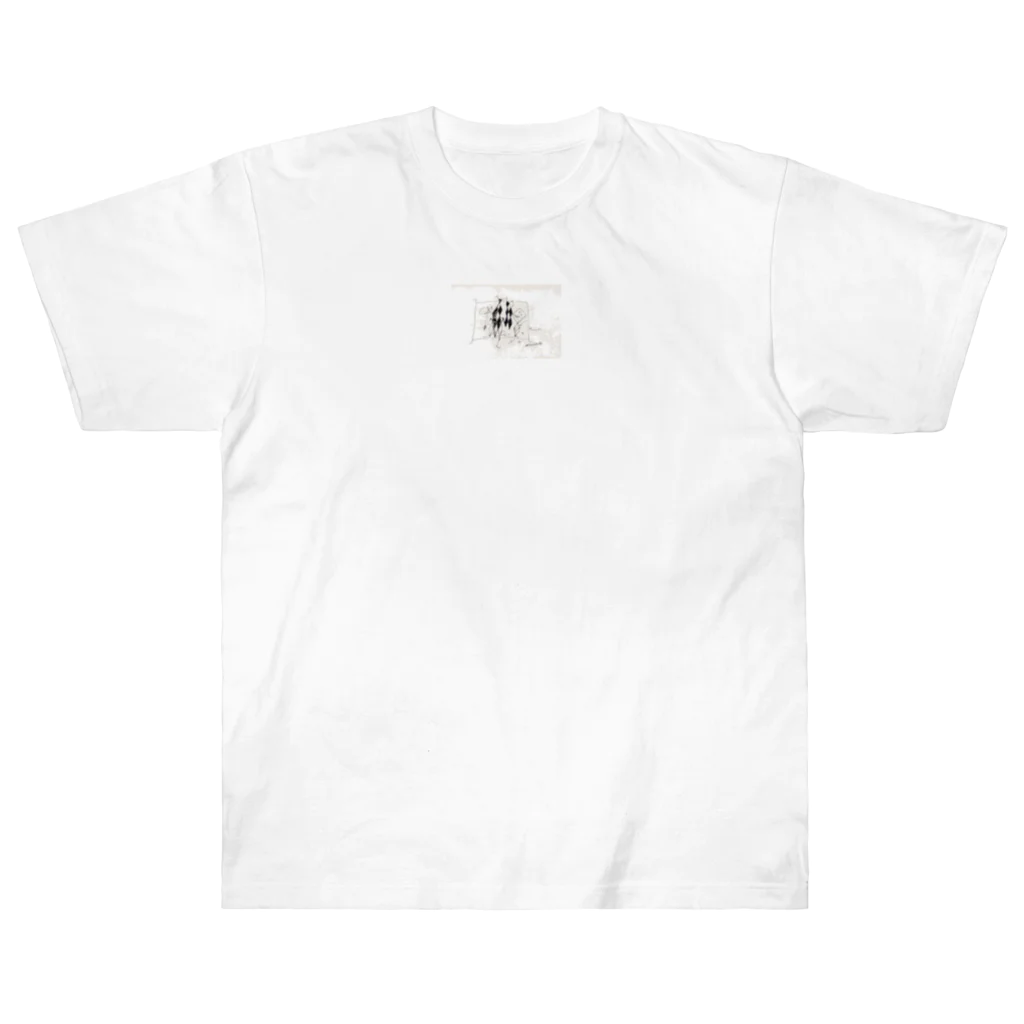 mumuの抽象的な詩的なイラストのワンポイント Heavyweight T-Shirt