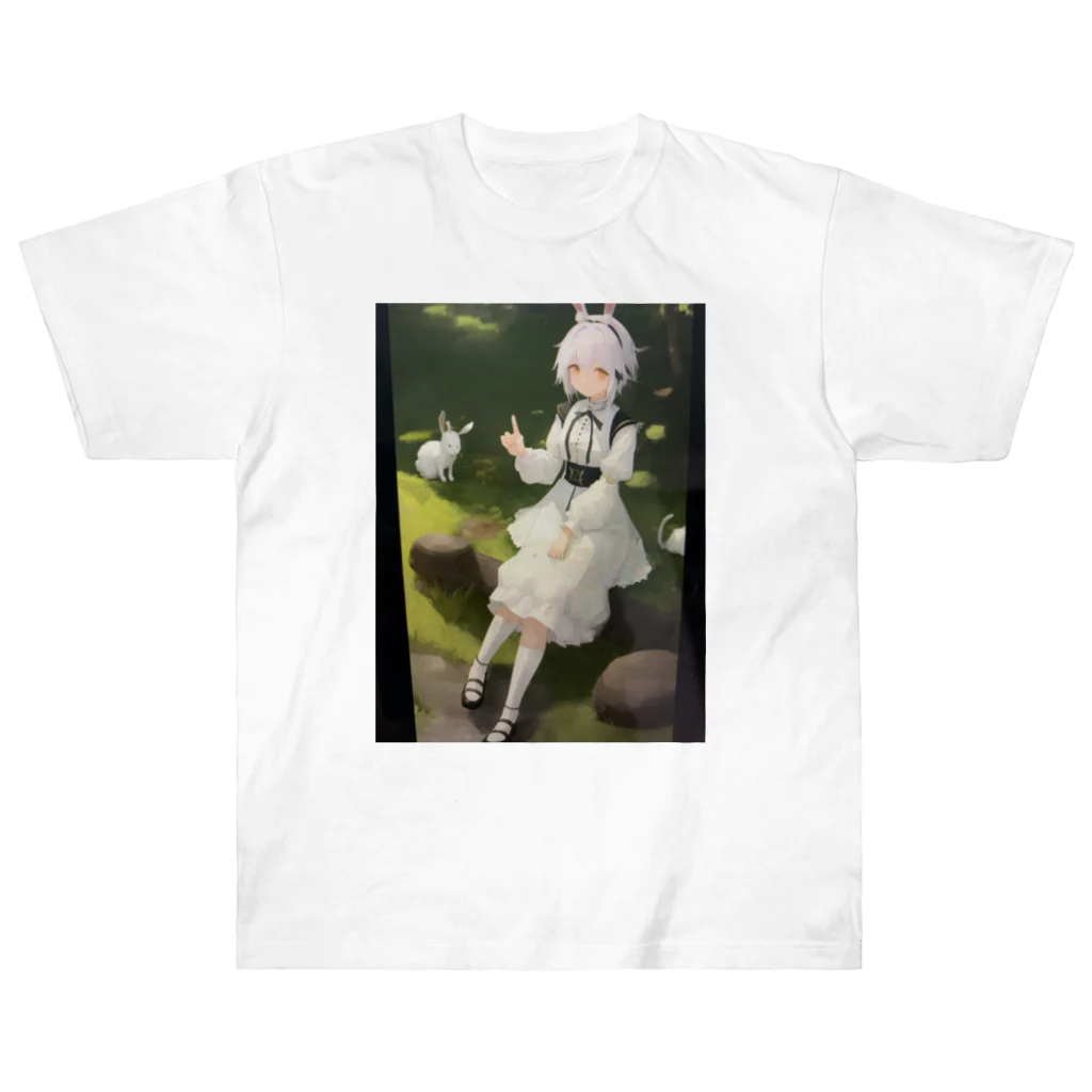 mamichin1122のウサ耳少女 Heavyweight T-Shirt