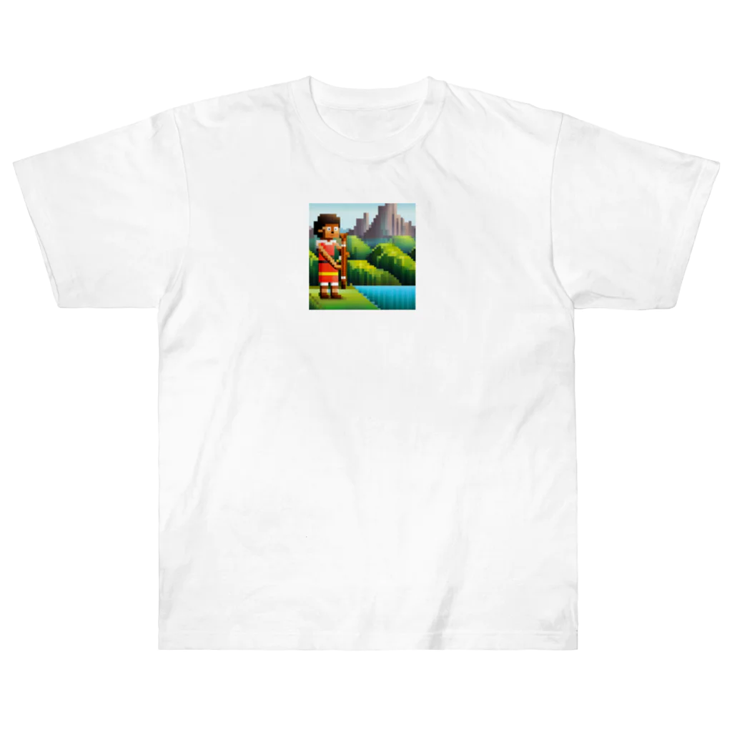 nomad4491のドット絵のディジュリドゥ ヘビーウェイトTシャツ