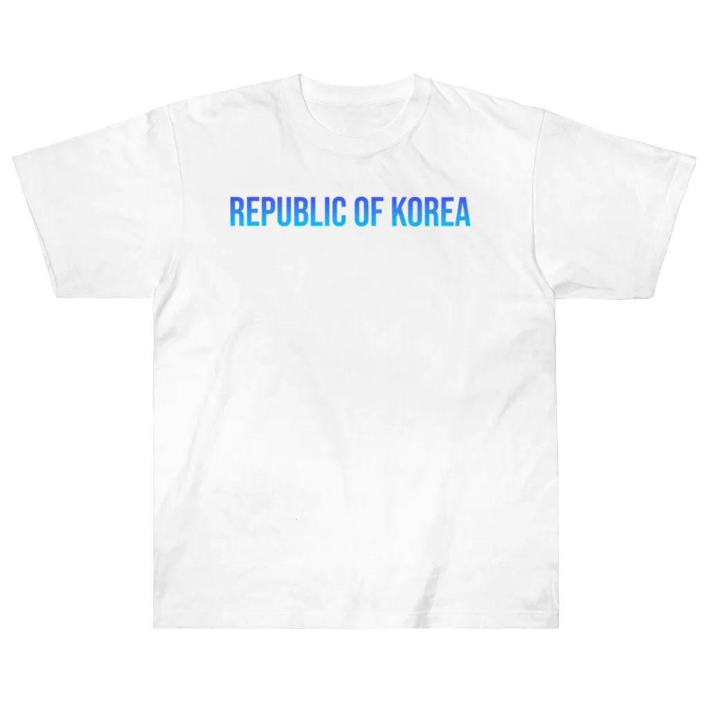 ON NOtEの韓国 ロゴブルー ヘビーウェイトTシャツ