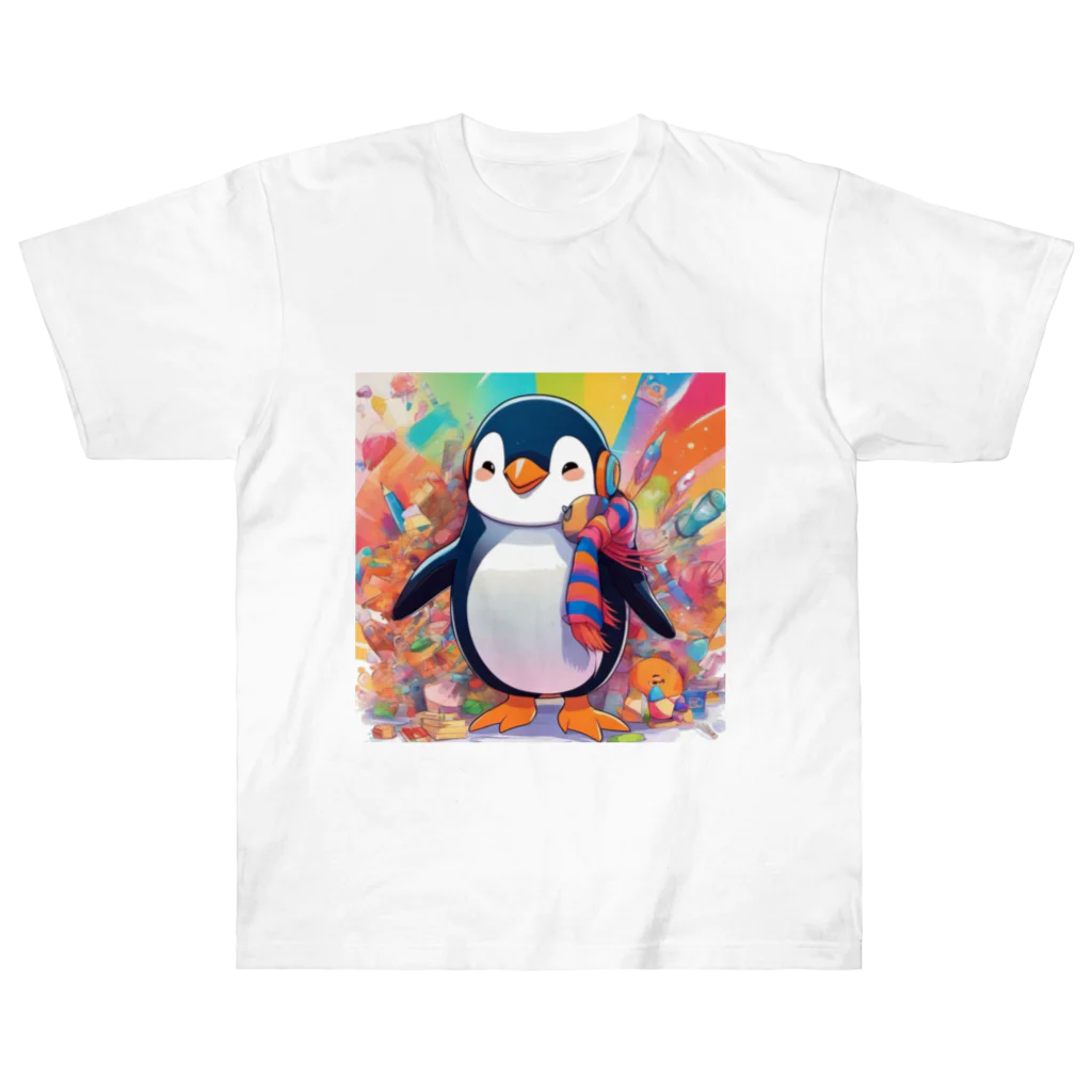 aki7sの笑顔のペンギン ヘビーウェイトTシャツ