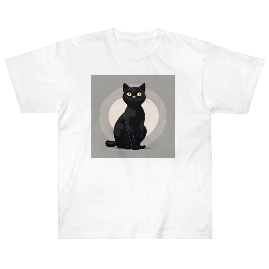 RealJapanishの黒猫 ヘビーウェイトTシャツ